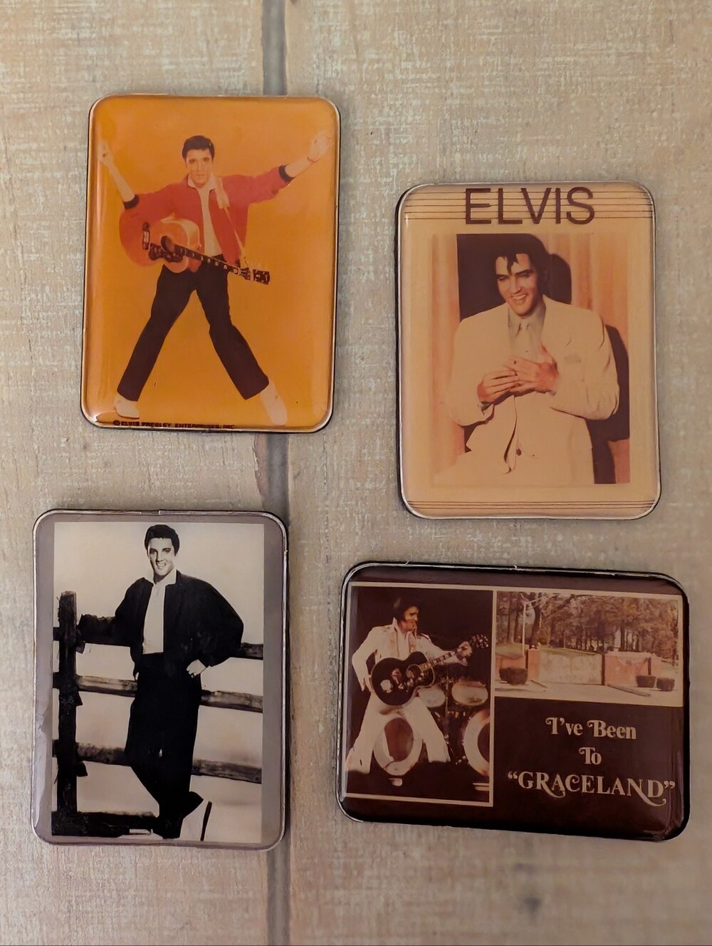 Vintage 1988 Lot Of Four Elvis Presley Refrigerator Magnet Set